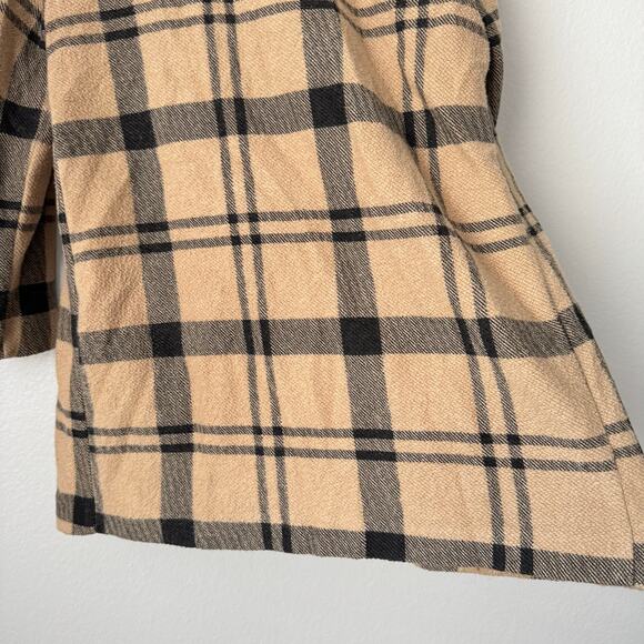 Stradivarius Women's Brown Plaid Cardigan Jacket Size Large Two Tone Sweater - Picture 11 of 13